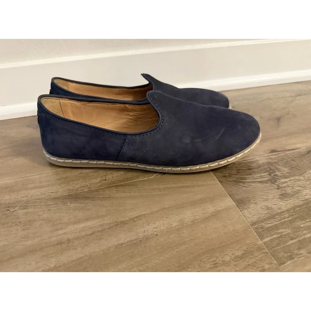 Charix Womens 40 Navy Suede Slip On Loafers Casual Comfort Everyday Style